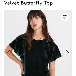 Silver luxe velvet small Madewell short sleeve top